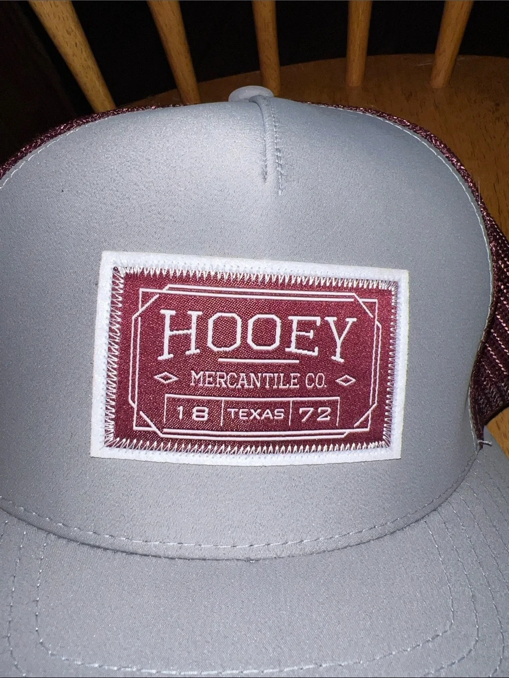 Hooey Men’s Gray and Maroon Mesh Trucker Hat